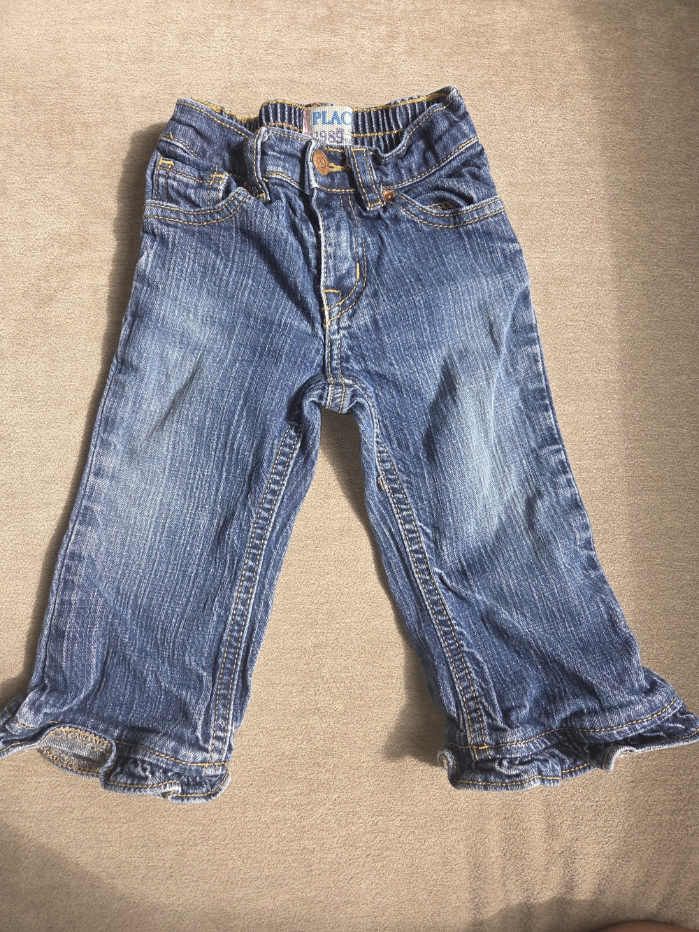 The Children's Place Denim Jeans with Ruffle Hem - Blue